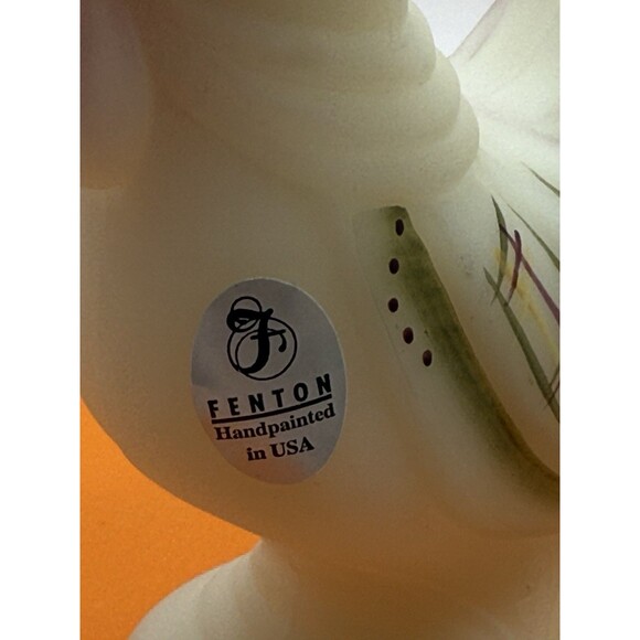 Fenton Hand Painted Burmese Satin Rooster Signed by C.A. Hall - 5 1/4" Tall - Picture 7 of 9